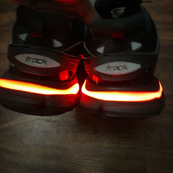 Balenciaga Black and Red Light-Up Sneakers - Picture 1 of 5